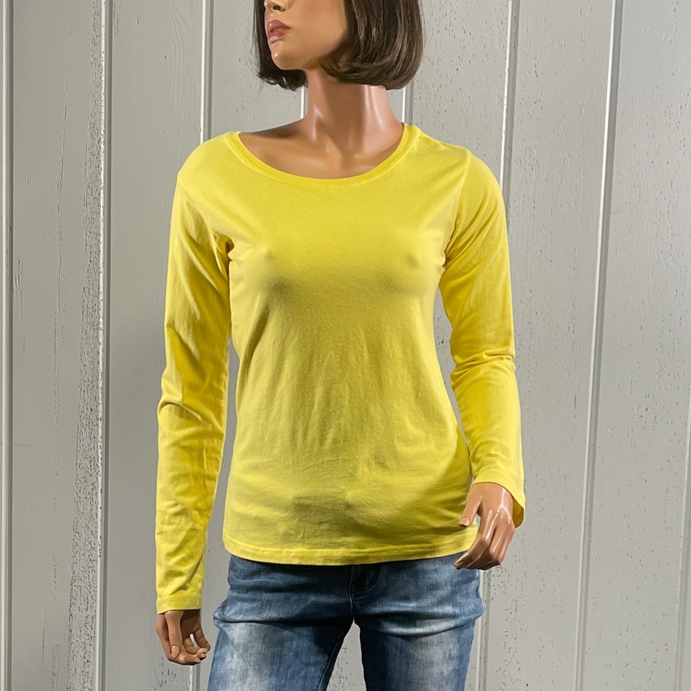 *Blue Axes Women's Yellow Long Sleeve Shirt Sz XL
